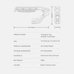 Tilta Xeno Top Handle for Filmmakers & Cameras - Black | Aluminum Alloy and Silicone Build | 1/4″-20 and 3/8″-16 Threads w/Locating Points | Safety Release Pin | Comfortable Handling (Cold Shoe)