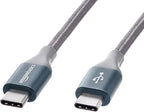 Amazon Basics USB C to USB C Cable Charger Cable, Nylon Braided Cord, 480Mbps Speed, USB-IF Certified, for Apple iPhone 16/15, iPad, Samsung Galaxy, Tablets, Laptops, 10 Foot, Dark Gray