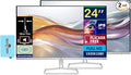 HP Series 5 524sa Monitor with Speakers (Replaces M24fwa) 24" 100Hz IPS FHD 99% sRGB 300 Nits Display, Adjustable Tilt, Flicker-Free, Anti-Glare, White/Silver w/DKZ USB Port Expander (2 Pack)