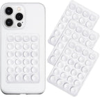 Silicone Suction Phone Case Mount 3 Pack, Silicon Adhesive Suction Cup Phone Mount, Non Slip Sticky Phone Grip for Cellphone, Strong Grip Holder for Selfies and Videos (White)