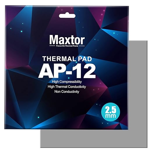 Silicone Thermal Pads 14.8 W/mK, 120x120x2.5mm - Highly Efficient Heat Resistant Non Conductive Heatsink Cooling Pads, Ideal for Laptop/SSD/CPU/IC/LED Coolers
