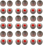 36 Pieces Large Earbud Tips Soft and Comfortable Ear Bud Replacement Pieces Silicone Fit Most in-Ear Headphones，Inner Hole 3.8mm -5.5mm，Black and Red Replacement Earbuds Silicone Tips