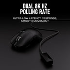 Chilkey Glacier LW 8K M Wireless Gaming Mouse with Screen - 49g Super Lightweight - Dual 8K Polling - Maximum 30000 DPI - Optical Switch - Tri-Mode 2.4G/USB-C/Bluetooth 5.2 - Black