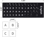 2PCS English Keyboard Letters Replacement Stickers, Large Print Bold White Font on Black Background US Keyboard Letter Stickers for Laptop Desktop Computer Keyboard Alphabet Stickers