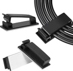 Adhesive Cable Clips Holder, Outdoor Light Clips, Black Cord Wire Clips, Sturdy Nylon Cord Wall Finisher Wire Clamp for Home, Car, Office Desk Wire Management (Black, XL-80 PCS)