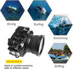 Sea frogs Underwater Camera Case Compatible with Canon EOS M6 Mark II 15-45MM 18-55MM IPX8 40m/130ft Maximum Diving Depth Waterproof Camera Housing for Diving, Surfing, Rowing, Skiing
