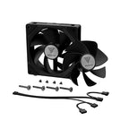 GAMDIAS 120mm ARGB PWM Case Fan, 2 Blades in 1 Fan Pack (Standard & Reverse Blades), Sync with RGB Motherboards, Easy Installation & Cable Management w/Cabless Daisy Chain Design