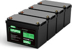 HQST LiFePO4 Battery 100ah Lithium Battery, 12V Lithium Iron Phosphate Battery Deep Cycle Marine Battery, 10 Year Lifetime with Low & High Temp Protection for RV, Trolling Motor, Boat-4 Pack