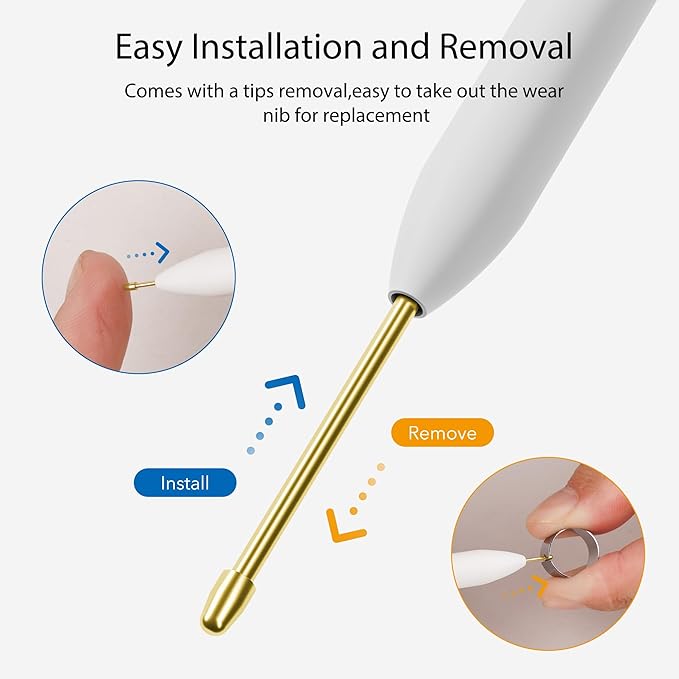 for Remarkable 2 Pen Tips,AHBTEYM Metal Tips,Replacement Nibs Refill Accessories for Remarkable 1/2 Stylus/Marker Plus/Scribe Pen-12Pcs(Gold/Sirvel)