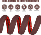 Floor Cord Cover Cavity 0.8"x0.37" Self Adhesive Cord Hider, 10FT Low Profile Cable Management, Extension Strip Protector for Wires, Prevent Cable Trips for Offices, Gyms, Exhibitions（Coffee）