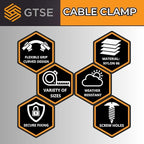 GTSE Black Nylon Plastic Cable Clamps, 3/8" Screw Mounts for Cable, Rope, Tube Management, 100 Pack