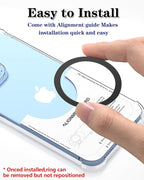 Metal Rings 10PCS,Ultra-Thin(0.4mm) for MagSafe Sticker,Magnetic Adapter,Phone Cases&Wireless Charger,Compatible with iPhone 16/15/14/13,Galaxy S24/S23/S22/Kindle (Black 10PCS)