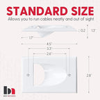 BestMounts - 10 Pack Inner Nose Behind Wall Cable Management TV Cord Hider for Wall Mounted TV - Single Gang Low Voltage Recessed Wall Plates Cable Pass Through for Wires, HDTV, HDMI (White)