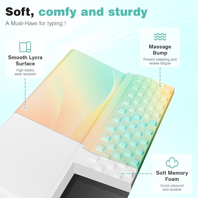 Ospelelf Ergonomic Keyboard Wrist Rest Pad Comfortable Keyboard Stand Riser Holder Pad for Office Gaming