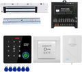 Door Access Control System IP67 Waterproof RFID Fingerprint Keypad Exit Button Doorbell Buzzer 600lb Magnetic Lock Kit