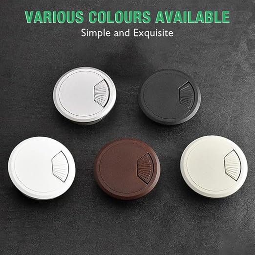 5 Pcs Desk Grommet 2-3/8" / 60 mm, Desk Cord Hole Cover, Cable Grommet ABS Plastic, Desk Hole Grommet for Home & Office Pc, Detachable Adjustable Cable Cord Organizer-Reddish Brown