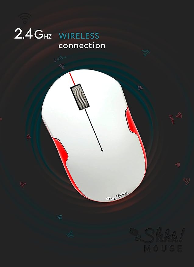 – Wireless Silent Optical Mouse with USB Receiver and Batteries – Cordless, Portable, Quiet Click Mouse for PC, Laptop, Chromebook, Computer