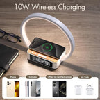 Wireless Charging Station with Alarm Clock,Bedside Lamp with Sunrise Wake-Up Light,Wireless Phone Charger,Touch Table Lamp with 3 Brightness Levels,Idea Gifts for Women,Men,Teens,Adults
