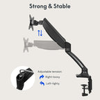 FlexiSpot Single Monitor Stand for Desk Adjustable Spring Vesa Monitor Mount with C Clamp for 10 to 27 Inch Computer Screens Heavy Duty Monitor Arm Hold up to 3.3 to 11lbs, Black