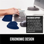 GORILLA GRIP Silky Gel Memory Foam Wrist Rest for Computer Keyboard, Mouse, Ergonomic Design for Typing Pain Relief, Desk Pads Support Hand and Arm, Mousepad Rests, Stain Resistant, 2 Piece Pad, Navy