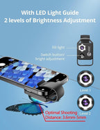 APEXEL 200X Phone Microscope Lens, Nano Zoom Phone Micro Lens for iPhone Android with LED Light CPL Universal Clip, Nanozoom Mini Pocket Digital Microscope, Portable Smartphone Macro Lens Camera