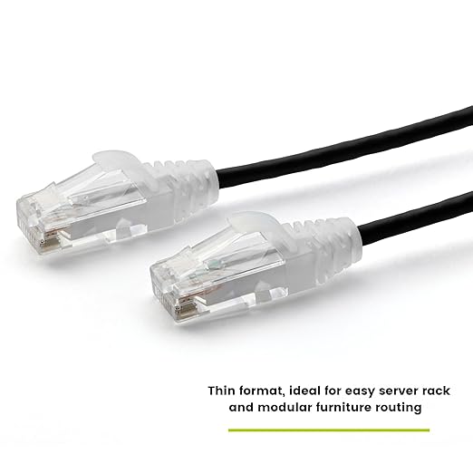 TRUECABLE Cat6 Component Rated Patch Cable, Unshielded (U/UTP), 5ft, Black, 28AWG Solid Copper, Snagless 10G High-Speed Ethernet Cable, PoE++ 4PPoE 100W, UL Listed, RoHS-3, 1 Pack