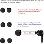 36 Pieces Small Earbud Tips Soft and Comfortable Silicone Earbud Tips Ear Bud Replacement Pieces Silicone Fit Most in-Ear Headphones，Inner Hole 3.8mm -5.5mm，Small Black Replacement Eartips