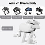 TNP VR Headset Stand for Oculus Quest 2 Holder Touch Controller Display Stand Docking Station White, Meta Quest 2/ Quest/Rift/Rift S/Samsung Odyssey VR Stand/Valve Index/HTC Vive/Valve Index