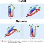 GIN FOXI Fast Charging Battery Case for iPhone 15 Pro Max/15 Plus, 8000mAh 15W Ultra Slim Charger Case Rechargeable Portable Extended Power Bank Case Cover Battery Pack Built-in Cable, Red(6.7”)