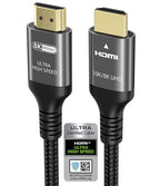 10K 8K 4K HDMI Cable 48Gbps 15 FT, Certified Ultra High Speed HDMI® Cable 4K 240Hz 144Hz 120Hz 8K60Hz 0.01ms HDR10+ eARC HDCP2.3 Netflix Roku TV PC Monitor Projector PS5 Xbox