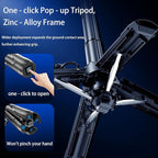 4-in-1 Multi-Functional 360° Rotating Mini Magnetic Portable Selfie Stick, Pocket-Sized Retractable Phone Holder, Equipped with Wireless Detachable Remote Control