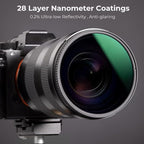 K&F CONCEPT 52mm Circular Polarizers Filter Polarizing Filter 28 Multi-Layer Coated Super Slim High Definition CPL Lens Filter (Nano-X Series)