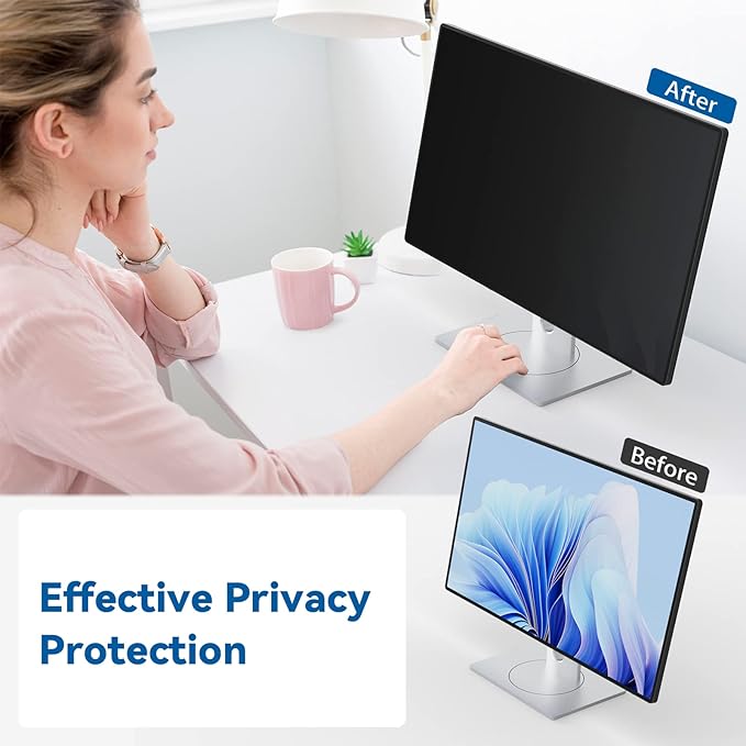 IPROKKO [2-Pack] 22 Inch Computer Privacy Screen Filter for 16:10 Widescreen Monitor, Removable 22in Anti Blue Light Glare Privacy Shield, Anti Spy Security Protector for Hp Dell Asus Acer Samsung