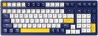 Wireless Mechanical Keyboard, Triple Mode 2.4G/USB-C/BT Gaming Keyboards 100 Keys Ice-Blue Backlit, Red Switch Keyboard | Rechargeable Mechanical Gaming Keyboards | Blue/White/Yellow