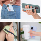Sinjimoru Stretchable Silicone Phone Strap, Flexible and Elastic Grip Holder for iPhone & Android, Secure Phone Loops Finger Grip with Wireless Charging Support Sinji Loop Navy