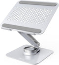 acer Laptop Stand for Desk - with 360 Swivel Base, Rotating Laptop Riser for Desk, Adjustable Computer Stand for Laptops, Ergonomic Riser Holder Foldable, Portable MacBook Pro Air (10-16") - Silver