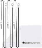 The Friendly Swede Stylus Pen for Touchscreen — 3-Pack 5.5" High Precision Stylus Pen with Replaceable Thin Tips, Elastic Lanyards & Screen Cleaning Cloth - Aqua Blue/Dark Blue/Purple