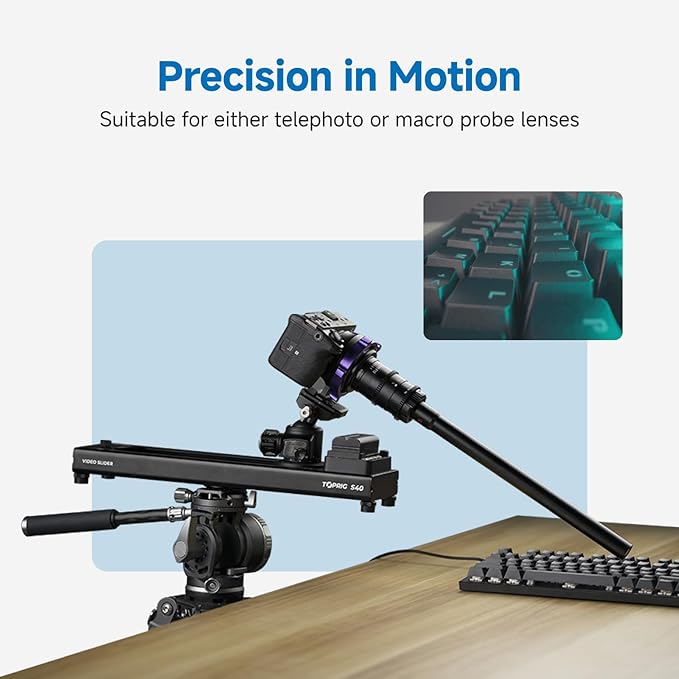 Accsoon Toprig 16inch/40cm Camera Slider Motorized, Button&APP Control, Video Mode/Time-Lapse/Loop Mode/120° Panoramic for Video Shooting Photography Video Slider, Compatible with Gopro DSLR Camera