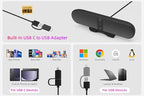 Computer Speakers for Desktop PC Monitor, USB Plug-in, Wired, Computer Soundbar for PC, Laptop Speakers with Adaptive-Channel-Switching, Loud Sound, Deep Bass, USB C Adapter, Easy to Clip on Monitor