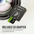 PNY 64GB Elite-X Class 10 U3 V30 SDXC Flash Memory Card - 100MB/s, Class 10, U3, V30, 4K UHD, Full HD, UHS-I, Full Size SD (Pack of 1)