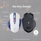 Wireless Mouse, [Upgraded] Visible Battery Display，Rechargeable Laptop Mouse Wireless 2.4G USB, 4 Adjustable DPI Levels,Optical Mouse Wireless for Laptop PC Computer,White and Blue