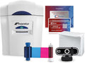 Bodno Magicard Pronto ID Card Printer & Complete Supplies Package ID Software and Camera - Silver Edition