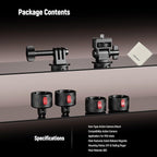 NEEWER GP-24 Action Camera Mount Accessories Kit for POV Shots, 4 in 1 ABS Magnetic Quick Release Mount with 1/4" Thread & Cleaning Cloth Compatible with GoPro DJI Osmo Action Insta360