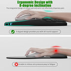 VAGAU Ergonomic Mouse Pad with Wrist Rest, Wrist Rest Pain Relief Mousepad Memory Foam Massage & Non-Slip PU Base for Carpal Tunnel Pain Relief - Gaming, Office, Home Use (Black)