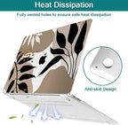 Teryeefi Compatible with 2020 MacBook Air 13 inch Case 2021 2019 Model M1 A2337 A2179 A1932, Clear Hard Shell Case & Keyboard Cover & Screen Protector for Mac Air 13 with Touch ID, Tropical Leaves