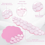 Gel Cloud Keyboard and Mouse Wrist Rest, Cute Wrist Support and Arm Support Rest for Typing Pain Relief，Suitable for Office/Computer/Laptop/Gaming Set-Pink