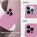 FireNova Designed for iPhone 13 Pro Case, Silicone Upgraded [Camera Protection] Phone Case with [2 Screen Protectors], Soft Anti-Scratch Microfiber Lining Inside, 6.1 inch, Lilac Purple