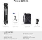 NEEWER Entry Level Version Tripod for Cell Phone & Camera, Metal Lightweight Portable Travel Stand with Cold Shoe Cellphone Holder Mount Compatible with iPhone for Video Recording Filming, TP53
