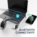 Yealink BH70 Mono Wireless Headset with Mic for Work, Bluetooth Headphone Teams Certified, up to 35h Talk Time, 91g Lightweight Comfort, USB-C to A