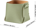 HOMIEAZICOZI 2-Pack Cork Leather Desk Accessories Storage - Pencil Pen Holder - Makeup Brush Holder Organizer - Stylish Addition to Home Decor (Light Green)